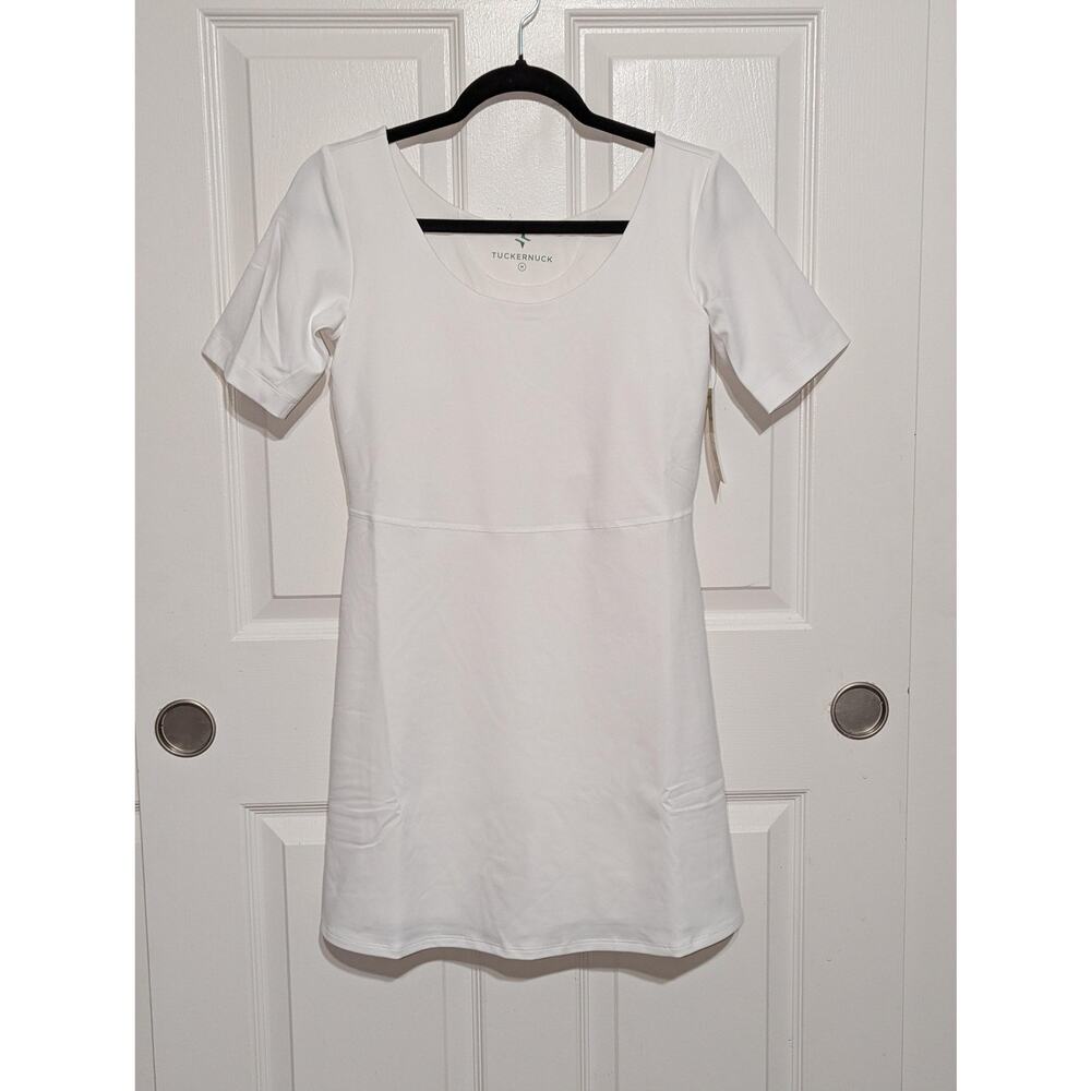 Tuckernuck Mini Tennis Dress Size Medium White Short Sleeve 2-in-1 Pockets NWT - Picture 11 of 12
